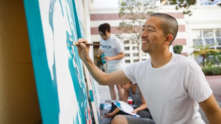 Student painting.
